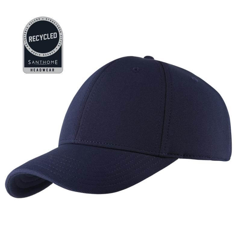 Santhome Recycled 6 Panel Adjustable Cap - Navy Blue
