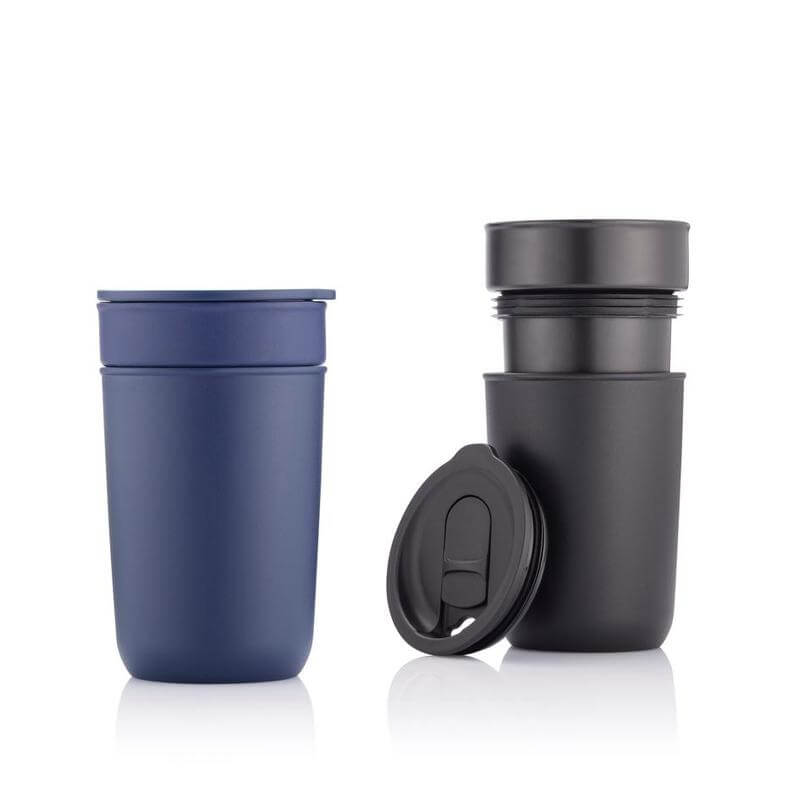 SAVONA - Hans Larsen Premium Ceramic Tumbler With Recycled Protective Sleeve - Black 1