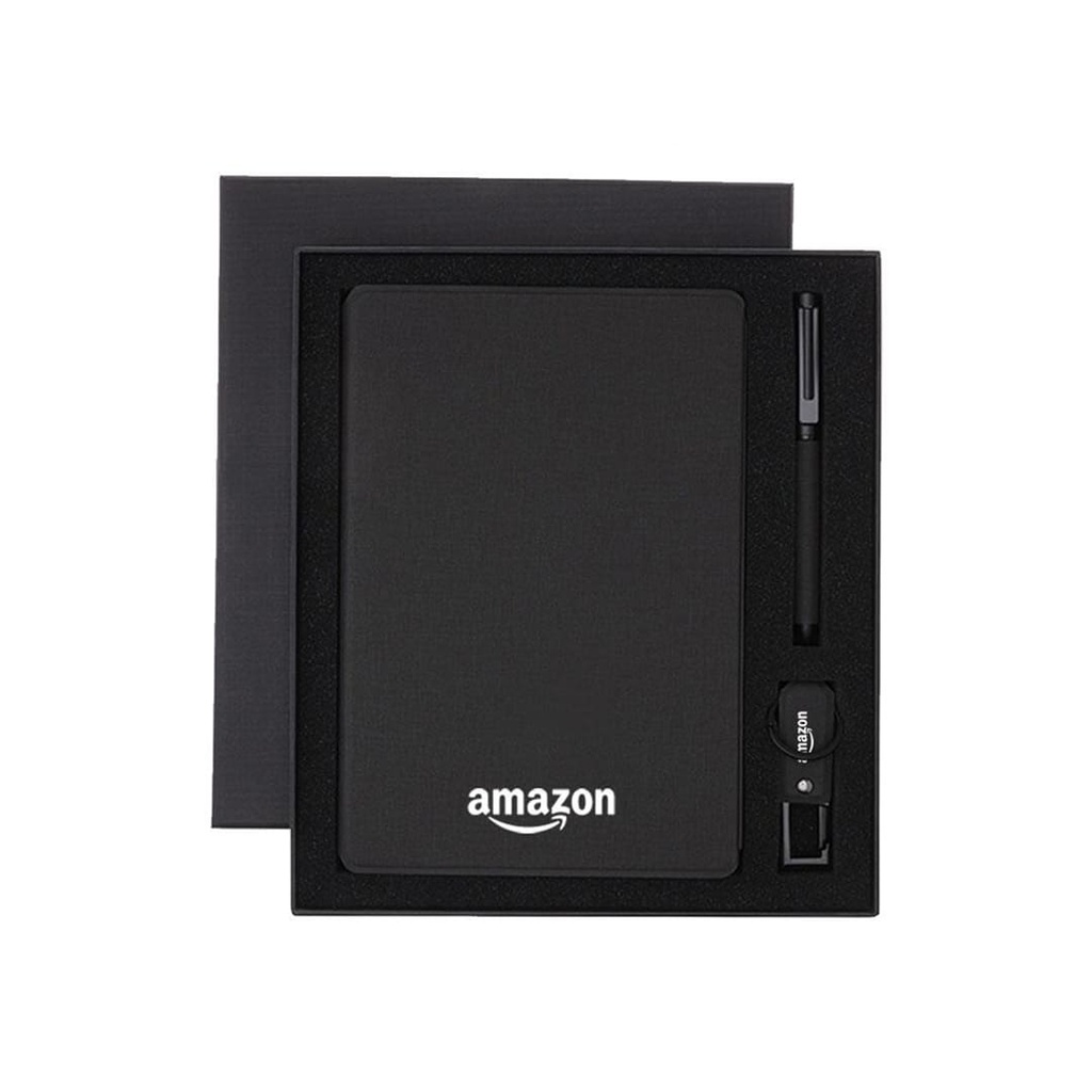 LENZEN - CHANGE ZERO Sustainable Gift Set with Refillable Notebook, Pen & USB Keychain - Black (1)