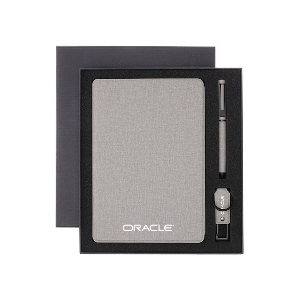 LENZEN - CHANGE ZERO Sustainable Gift Set with Refillable Notebook, Pen & USB Keychain - Grey (1)