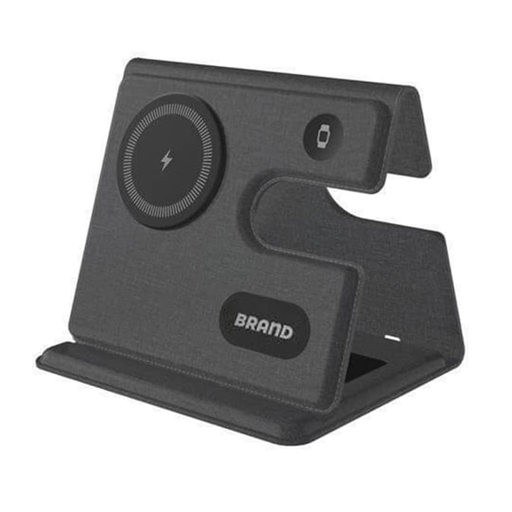 PLANA - CHANGE ZERO Recycled 3-in-1 Wireless Charger Station - Black (1)