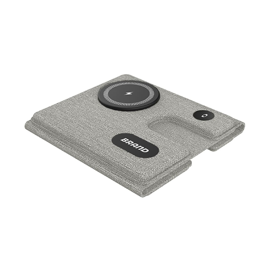 PLANA - CHANGE ZERO Recycled 3-in-1 Wireless Charger Station - Grey (4)