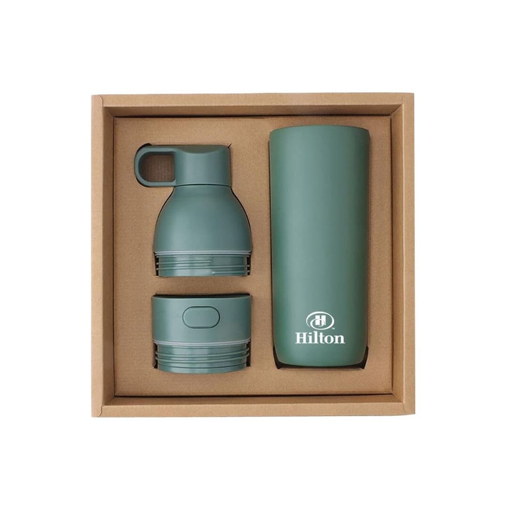RUVO - CHANGE ZERO 2-in-1 Modular Hydration Gift Set - Dark Green (2)