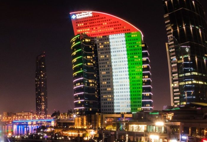 Wash Light On Building Dubai
